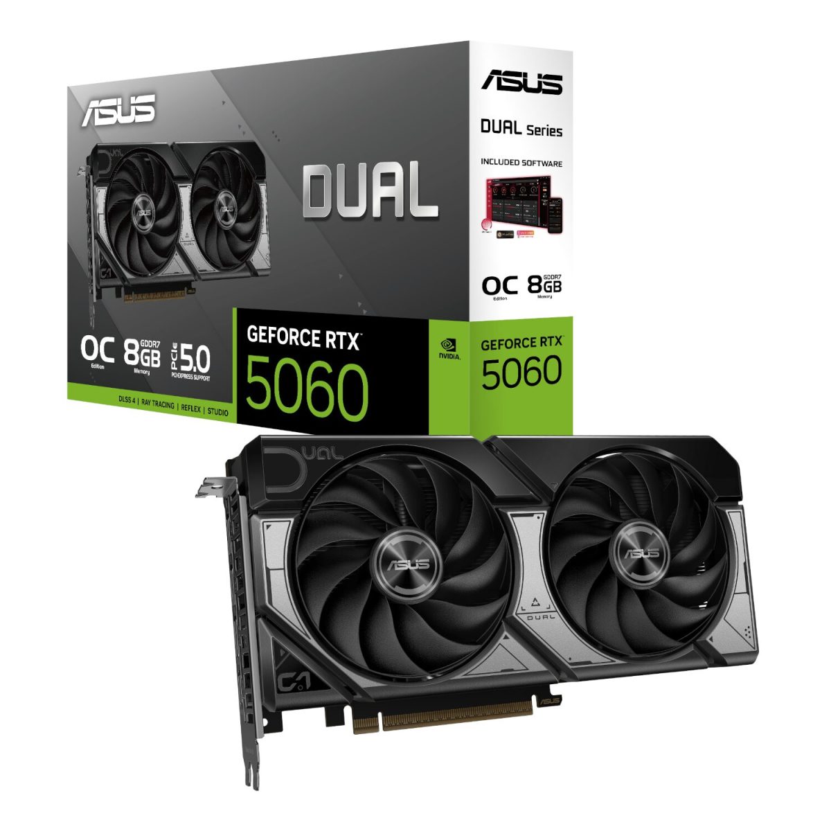 DUAL-RTX5060-O8G product image ASUS Dual GeForce RTX 5060 OC Edition 8GB GDDR7 Graphics Card - Image 1