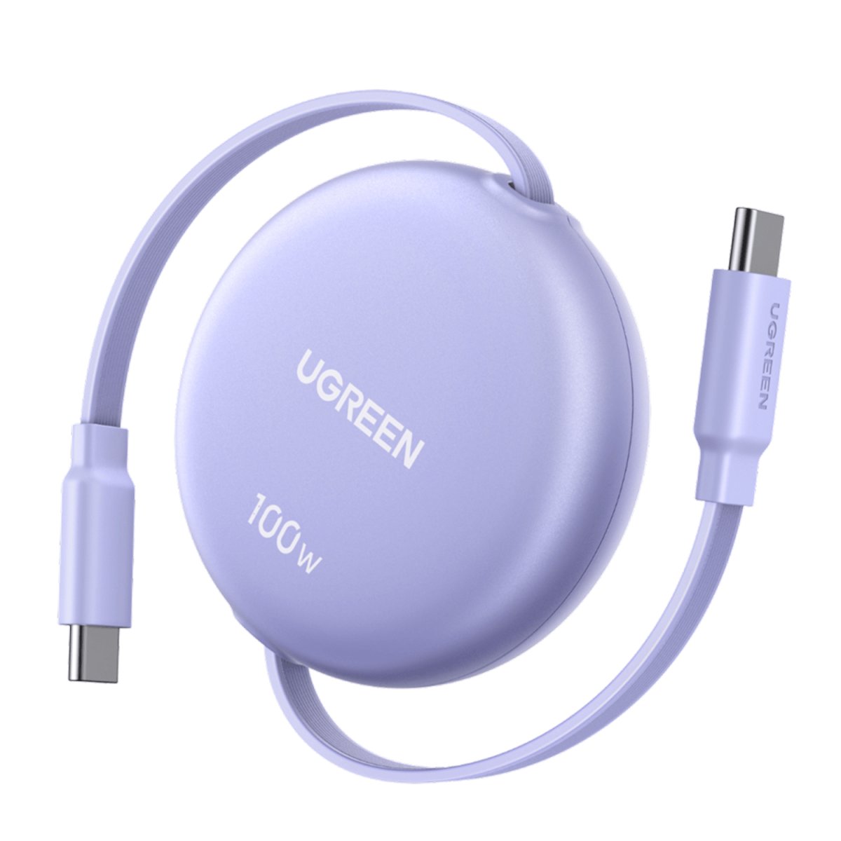 L531-95673 product image UGREEN 100W Fast Charging Retractable USB Type-C Cable 1M - Purple - Image 1