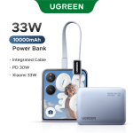 UGreen Nexode 10000mAh 30W Power Bank with Built-in USB Type-C Cable - Image 7