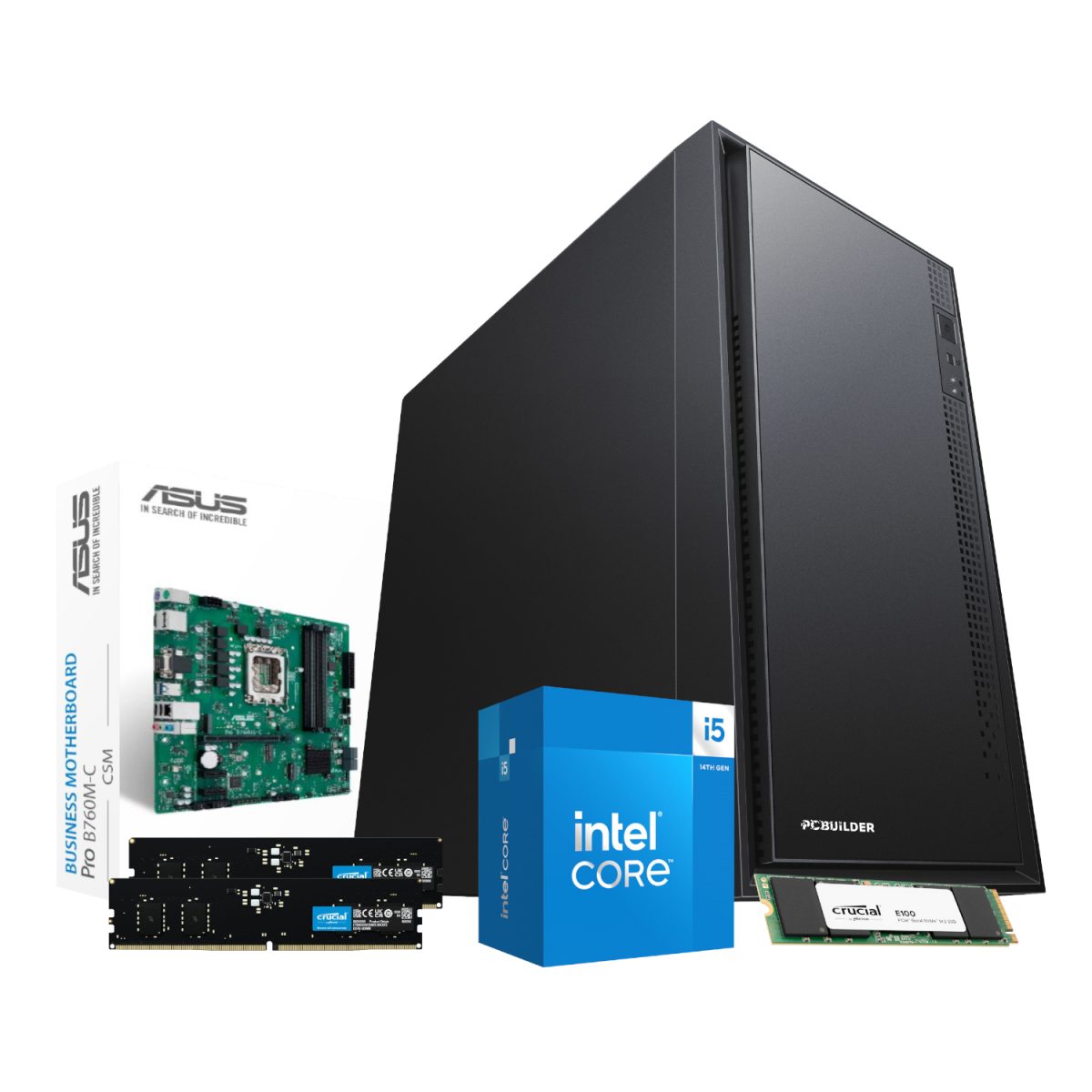 PCB_OFFICE_I516G_CSM product image PCBuilder Intel i5-14400 OFFICE Master Windows 11 Desktop PC - Image 1