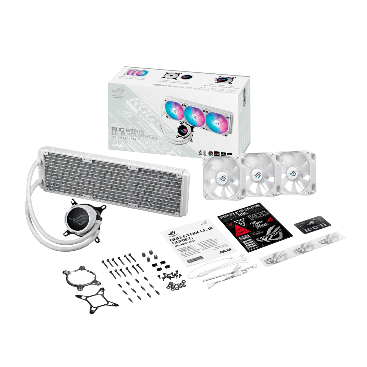 ASUS ROG Strix LC III 360mm ARGB White Edition Liquid CPU Cooler - Image 6